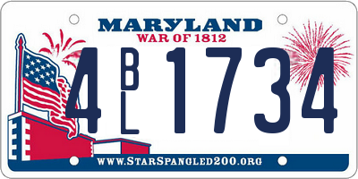 MD license plate 4BL1734