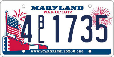 MD license plate 4BL1735