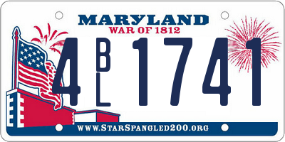 MD license plate 4BL1741