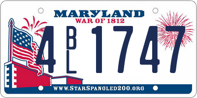 MD license plate 4BL1747