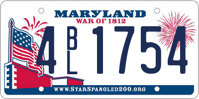 MD license plate 4BL1754