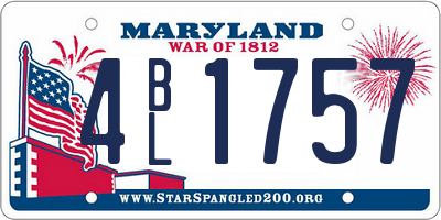 MD license plate 4BL1757
