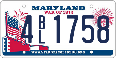 MD license plate 4BL1758