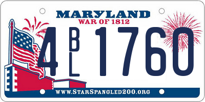 MD license plate 4BL1760
