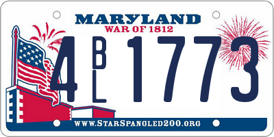 MD license plate 4BL1773