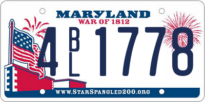 MD license plate 4BL1778