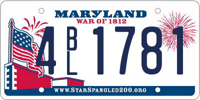 MD license plate 4BL1781