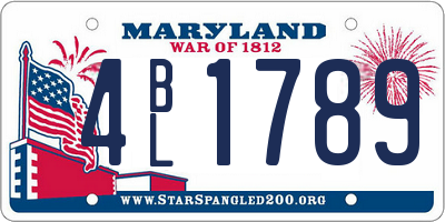 MD license plate 4BL1789