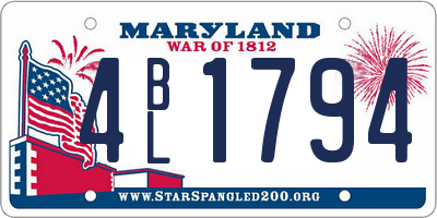 MD license plate 4BL1794