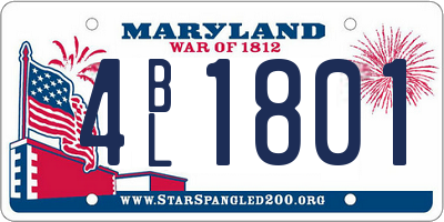 MD license plate 4BL1801