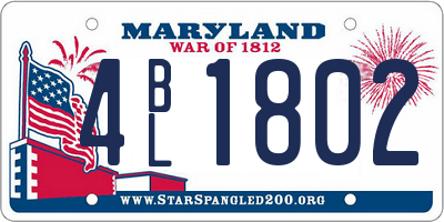MD license plate 4BL1802