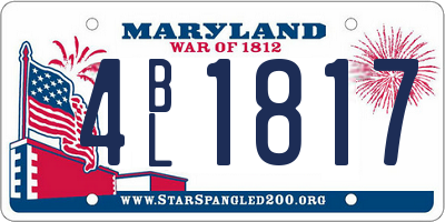 MD license plate 4BL1817