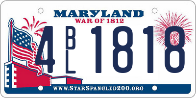 MD license plate 4BL1818