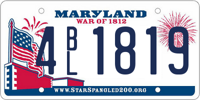 MD license plate 4BL1819