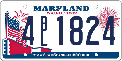 MD license plate 4BL1824
