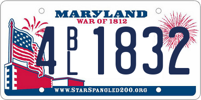 MD license plate 4BL1832