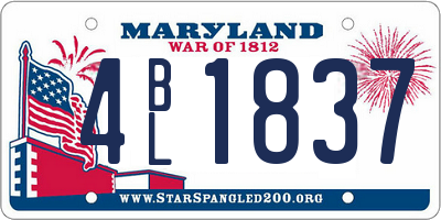 MD license plate 4BL1837