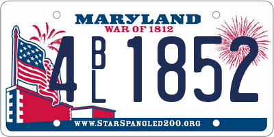 MD license plate 4BL1852