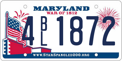 MD license plate 4BL1872