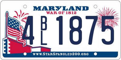 MD license plate 4BL1875
