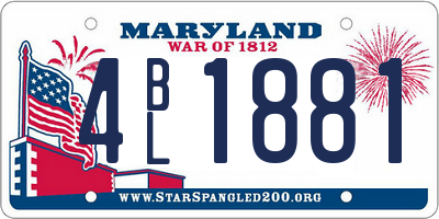 MD license plate 4BL1881