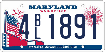 MD license plate 4BL1891
