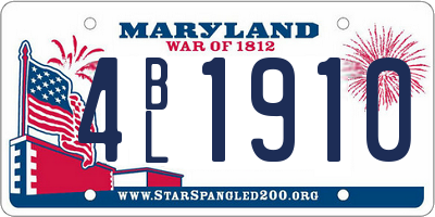 MD license plate 4BL1910