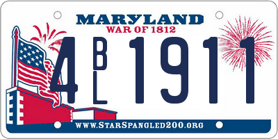 MD license plate 4BL1911