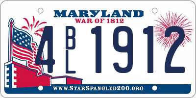 MD license plate 4BL1912