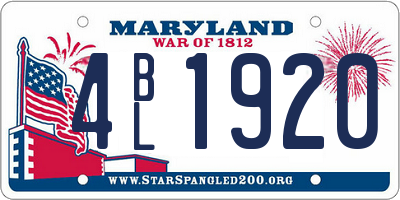 MD license plate 4BL1920