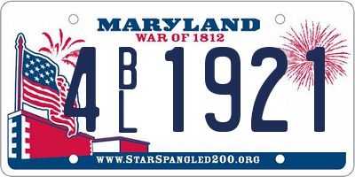 MD license plate 4BL1921