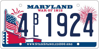 MD license plate 4BL1924