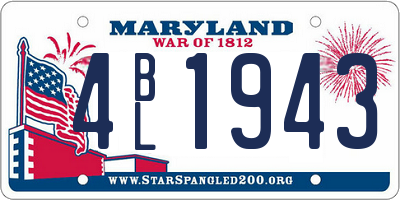 MD license plate 4BL1943