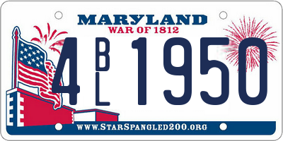 MD license plate 4BL1950
