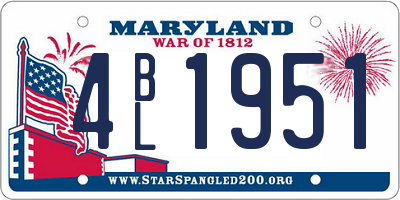 MD license plate 4BL1951