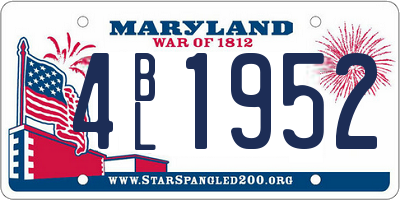 MD license plate 4BL1952