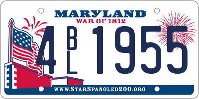 MD license plate 4BL1955