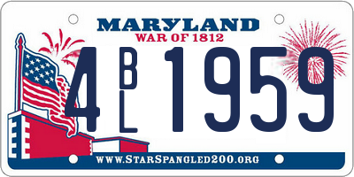 MD license plate 4BL1959
