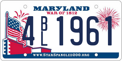 MD license plate 4BL1961