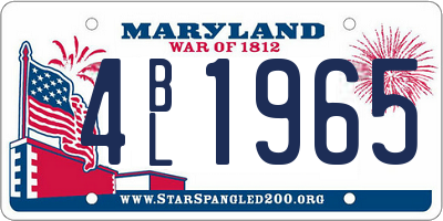 MD license plate 4BL1965