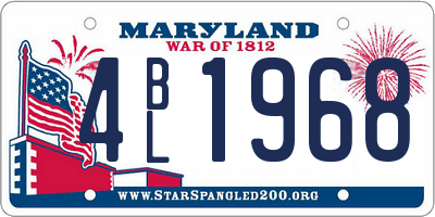MD license plate 4BL1968