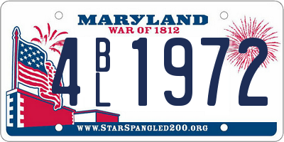 MD license plate 4BL1972