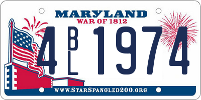 MD license plate 4BL1974