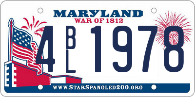 MD license plate 4BL1978