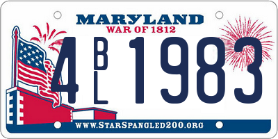 MD license plate 4BL1983