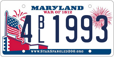 MD license plate 4BL1993