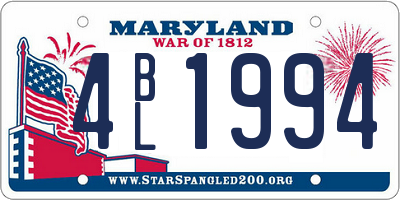 MD license plate 4BL1994