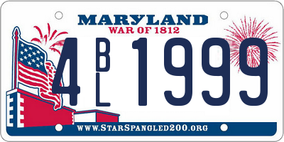 MD license plate 4BL1999