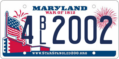 MD license plate 4BL2002