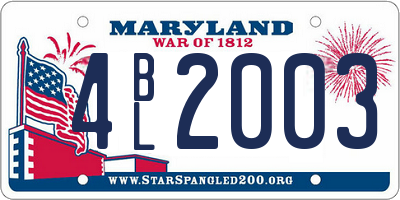 MD license plate 4BL2003